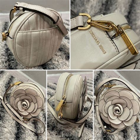 Michael Kors Vivianne Flower Leather Canteen Crossbody